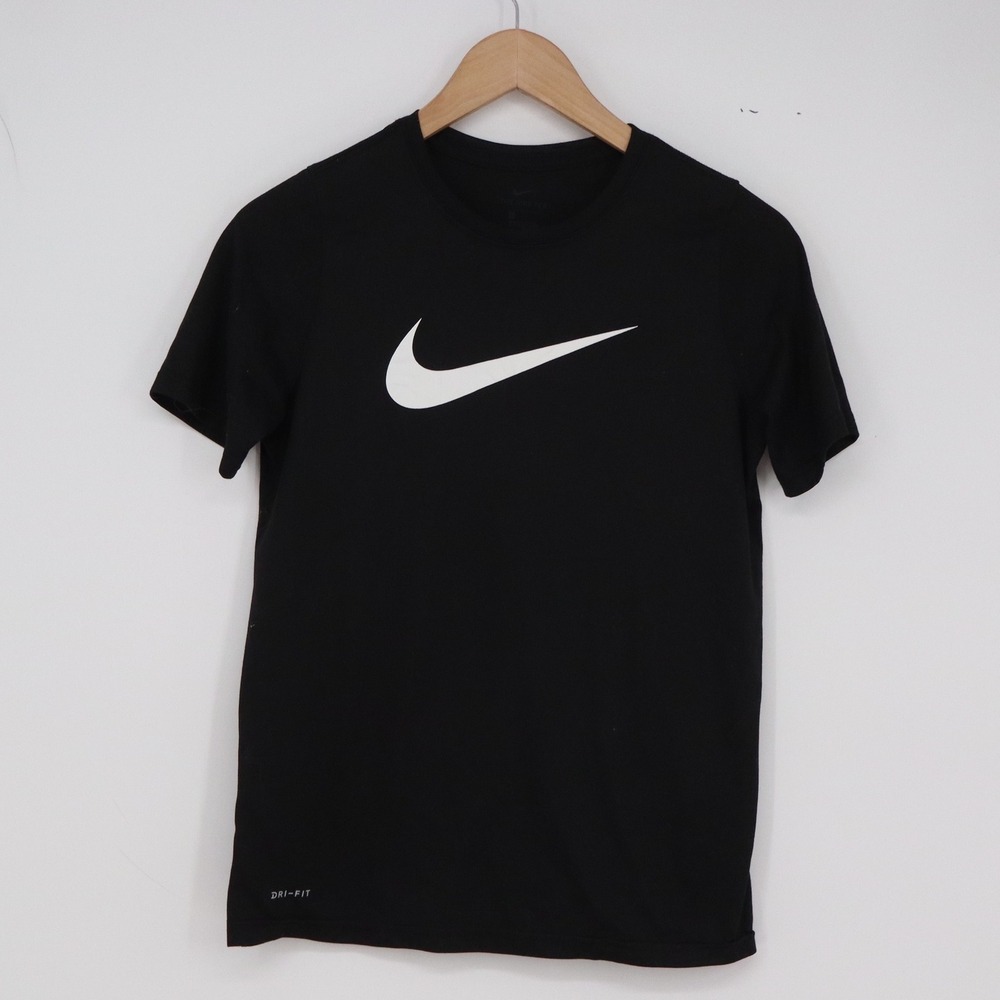 Nike T-Shirt Mens L The Nike Tee Black Swoosh Dri-FIT Excellent